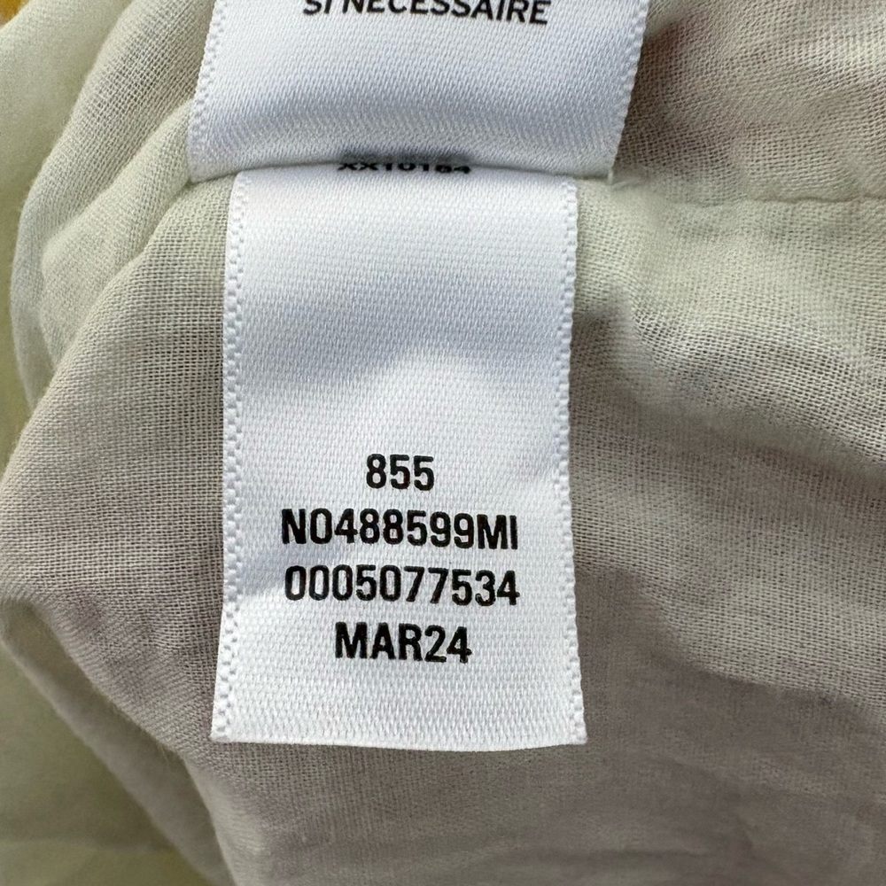 Nordstrom Silk Cotton Sun Dress Yellow White Maxi Pocket Boho Festival S - Picture 9 of 10